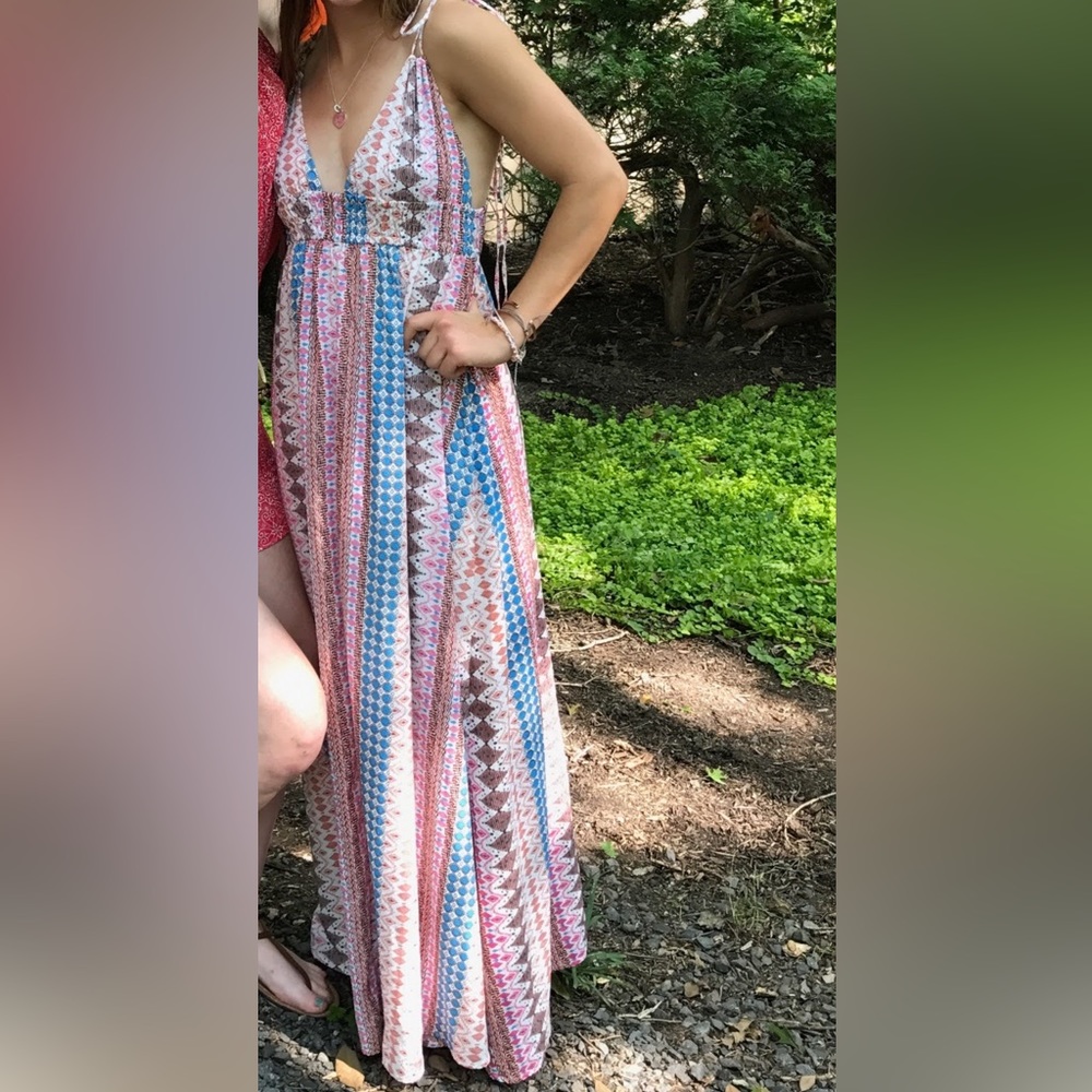 Lulu's Dresses Lulus Maxin Relaxin Multi Print Maxi Dress